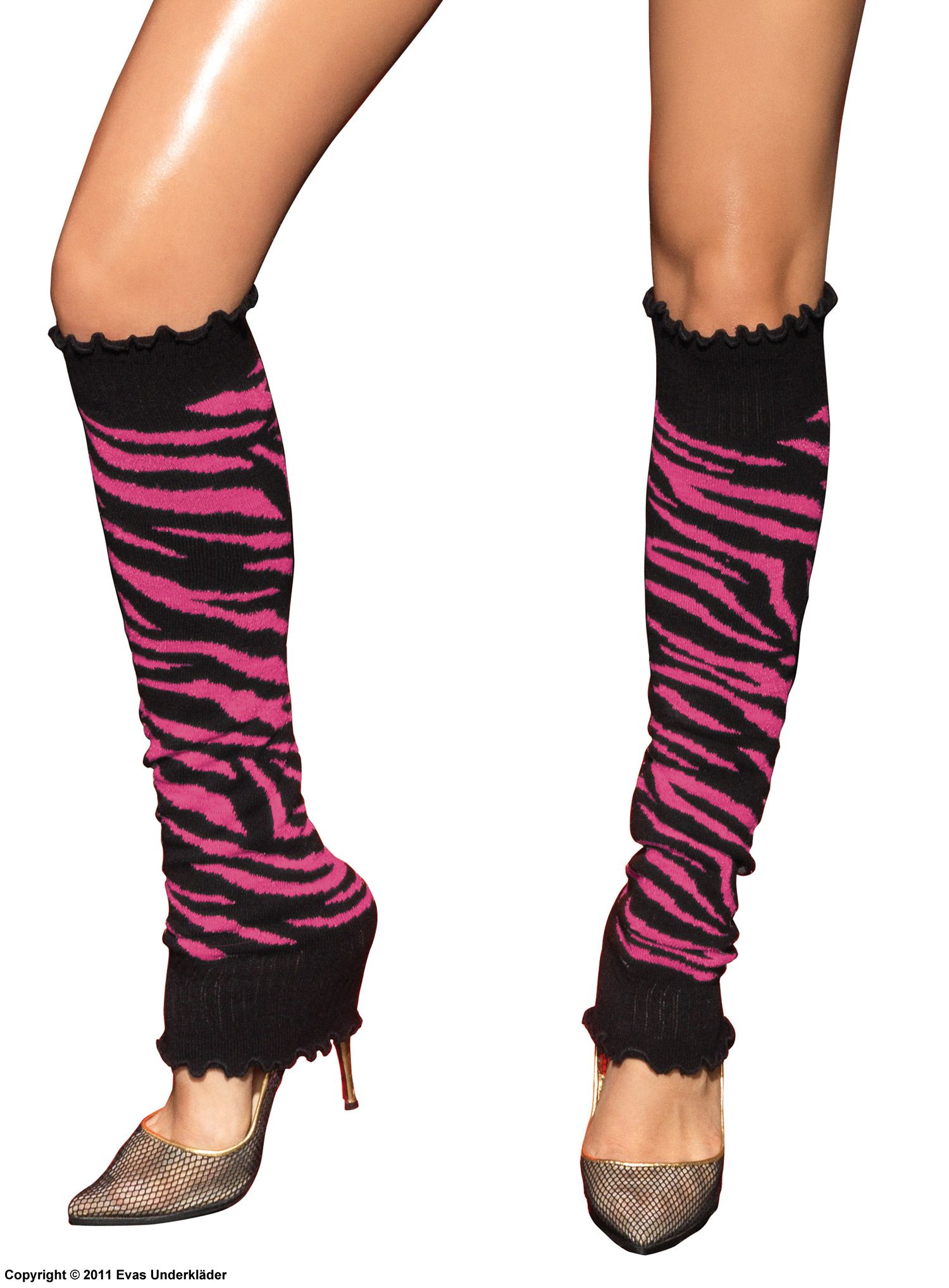 Leg warmers with zebra print